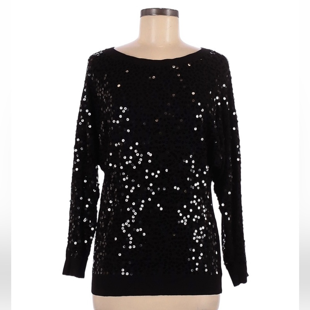 INC International Concepts Black Sequin top - Med versatile and lightweight